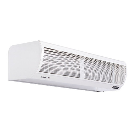 Water heated air curtains