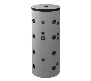 Buffer tank with insulation, 200 L, dimensions 600x1430 mm, heat exchanger 0.9 + 1.82 m² Eldom